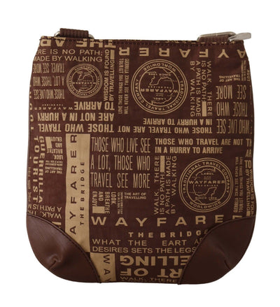 Brown Printed Logo Shoulder Crossbody Purse Bag