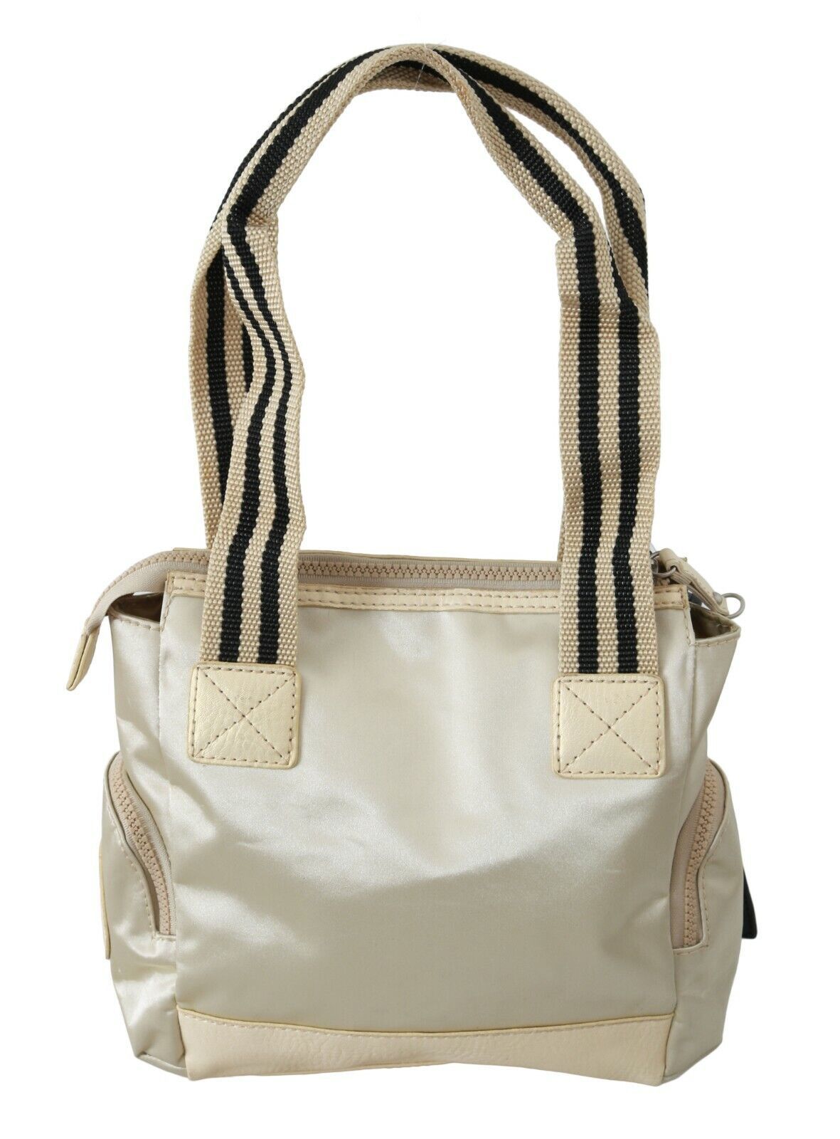 Beige Handbag Shoulder Tote Fabric Purse