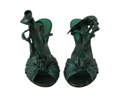 Emerald Exotic Leather Heels Sandals Shoes