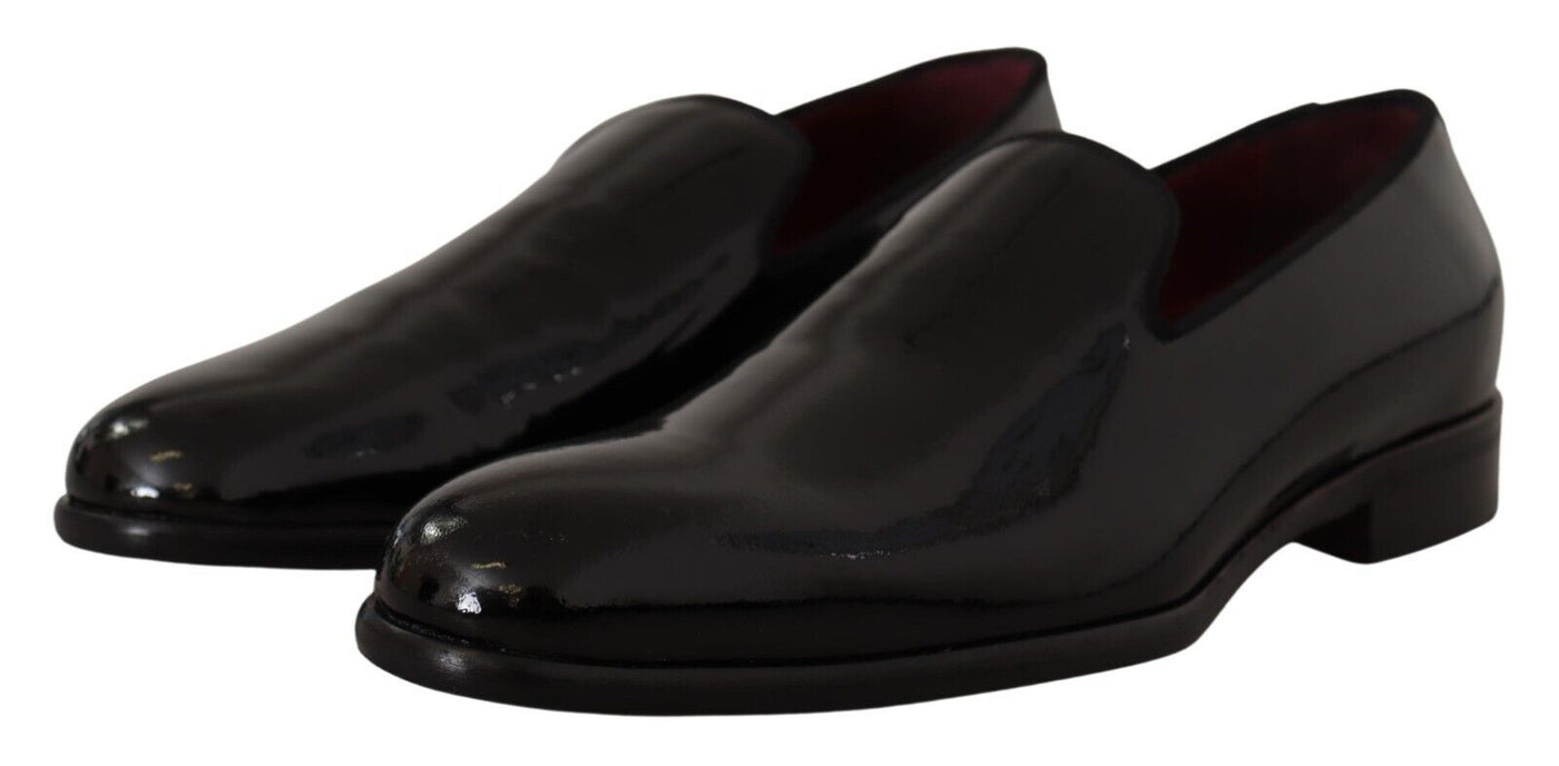 Black Patent Leather Formal Loafers Dress Shoes