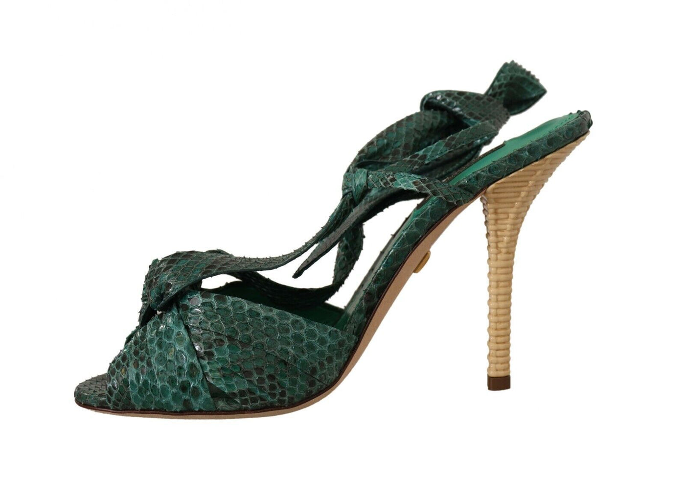 Emerald Exotic Leather Heels Sandals Shoes