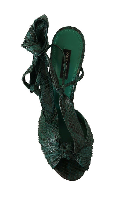 Emerald Exotic Leather Heels Sandals Shoes