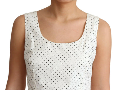 White Polka Dotted Cotton A-Line Dress