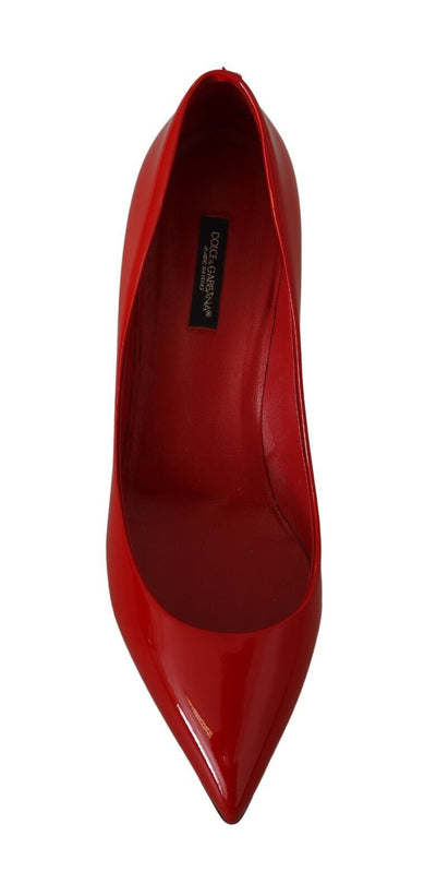 Red Kitten Heels Pumps Patent Leather Shoes