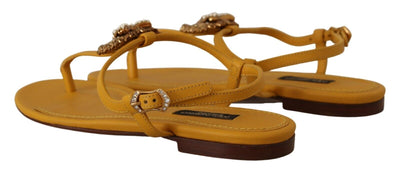 Mustard Leather Devotion Flats Sandals Shoes