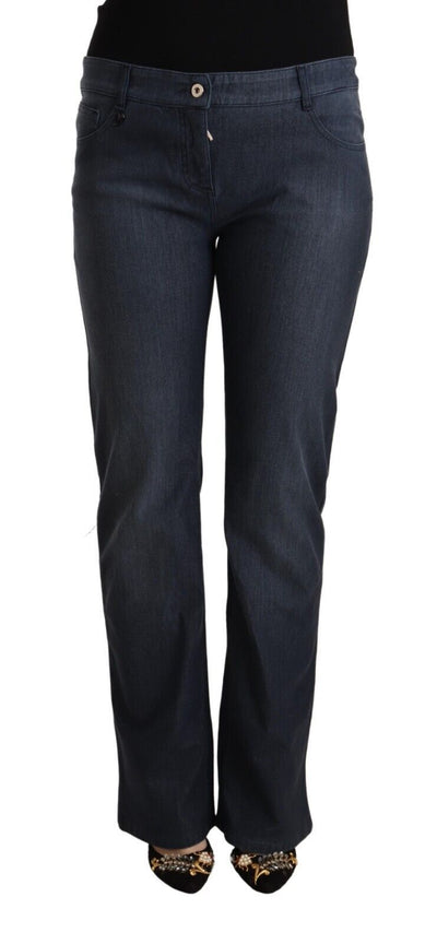 Dark Blue Cotton Straight Denim Jeans