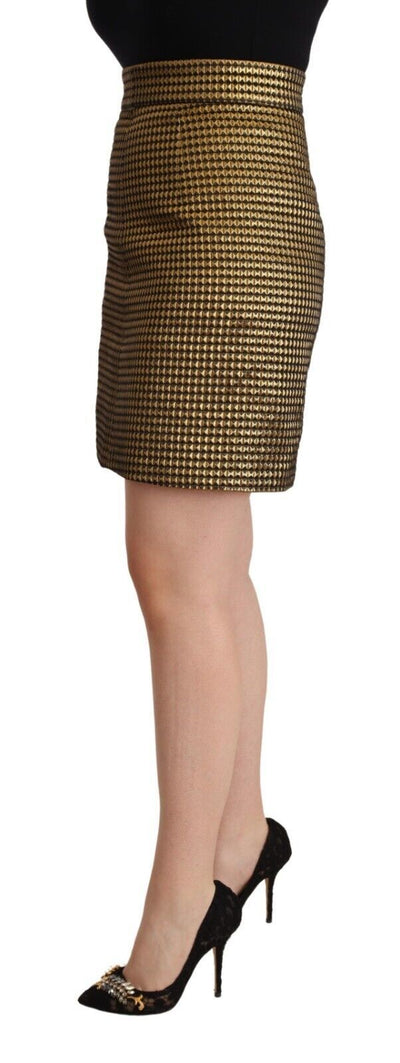 Black Gold A-line Above Knee Casual Skirt