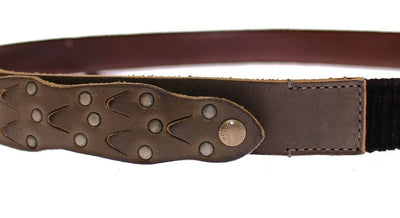 Brown Leather Logo Cintura Gürtel Belt