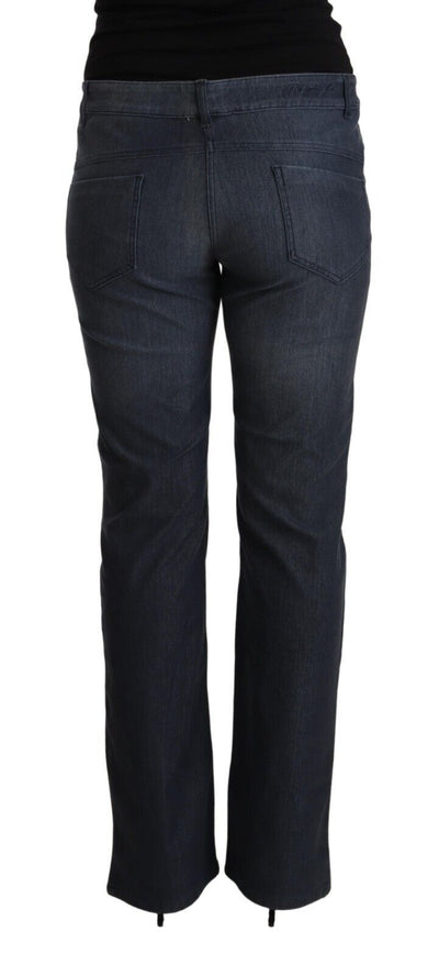 Dark Blue Cotton Straight Denim Jeans