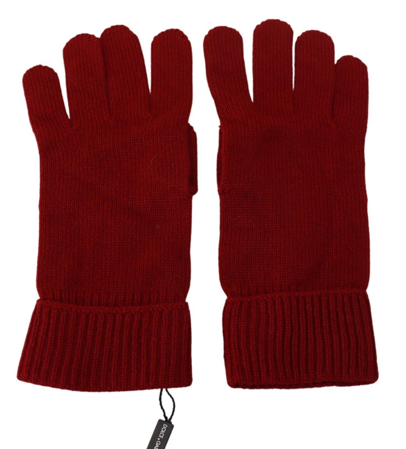 Red 100% Cashmere Knit Hands Mitten Mens Gloves