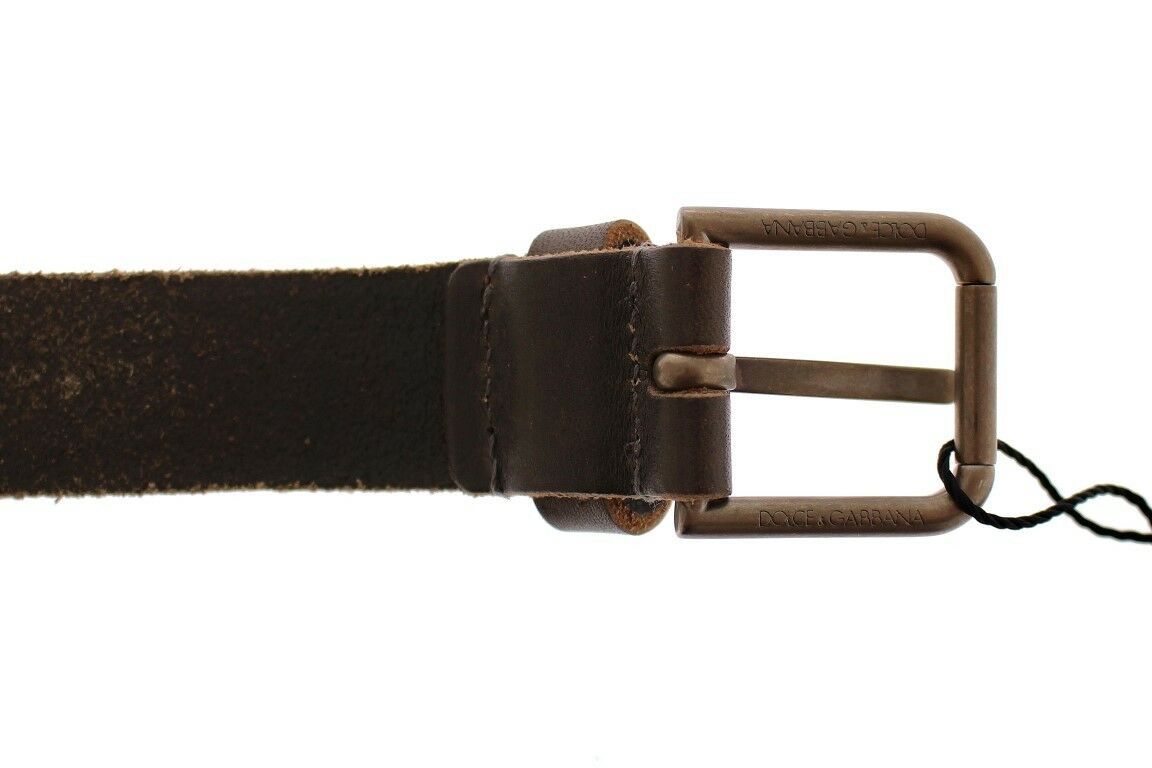 Brown Leather Logo Cintura Gürtel Belt