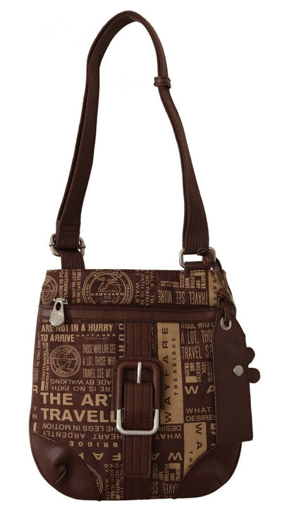 Brown Printed Logo Shoulder Crossbody Purse Bag