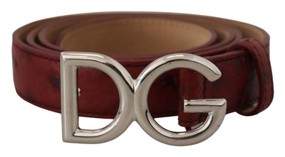 Bordeaux Leather Silver Logo Metal Buckle