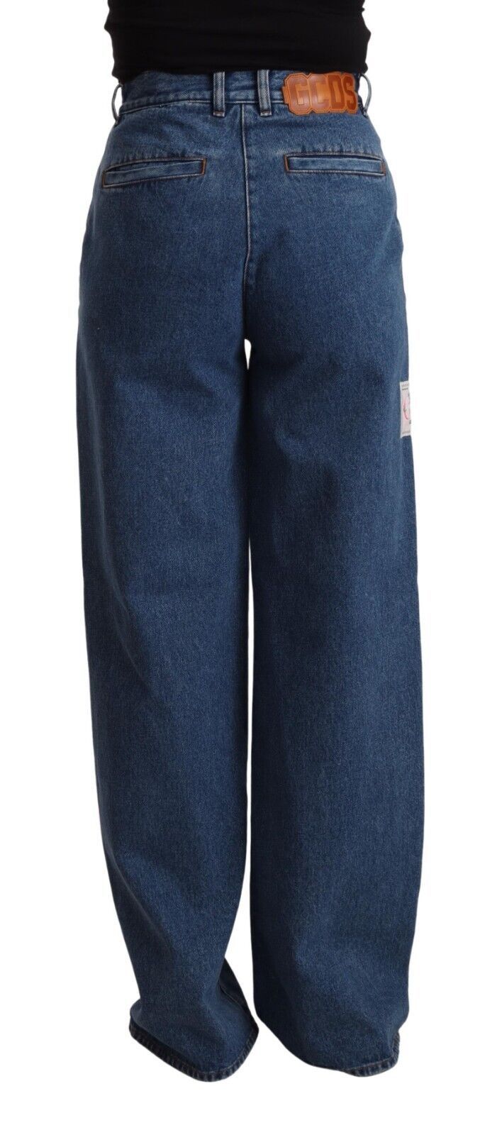 Blue Cotton High Waist Wide Leg Boot Cut Denim Jeans