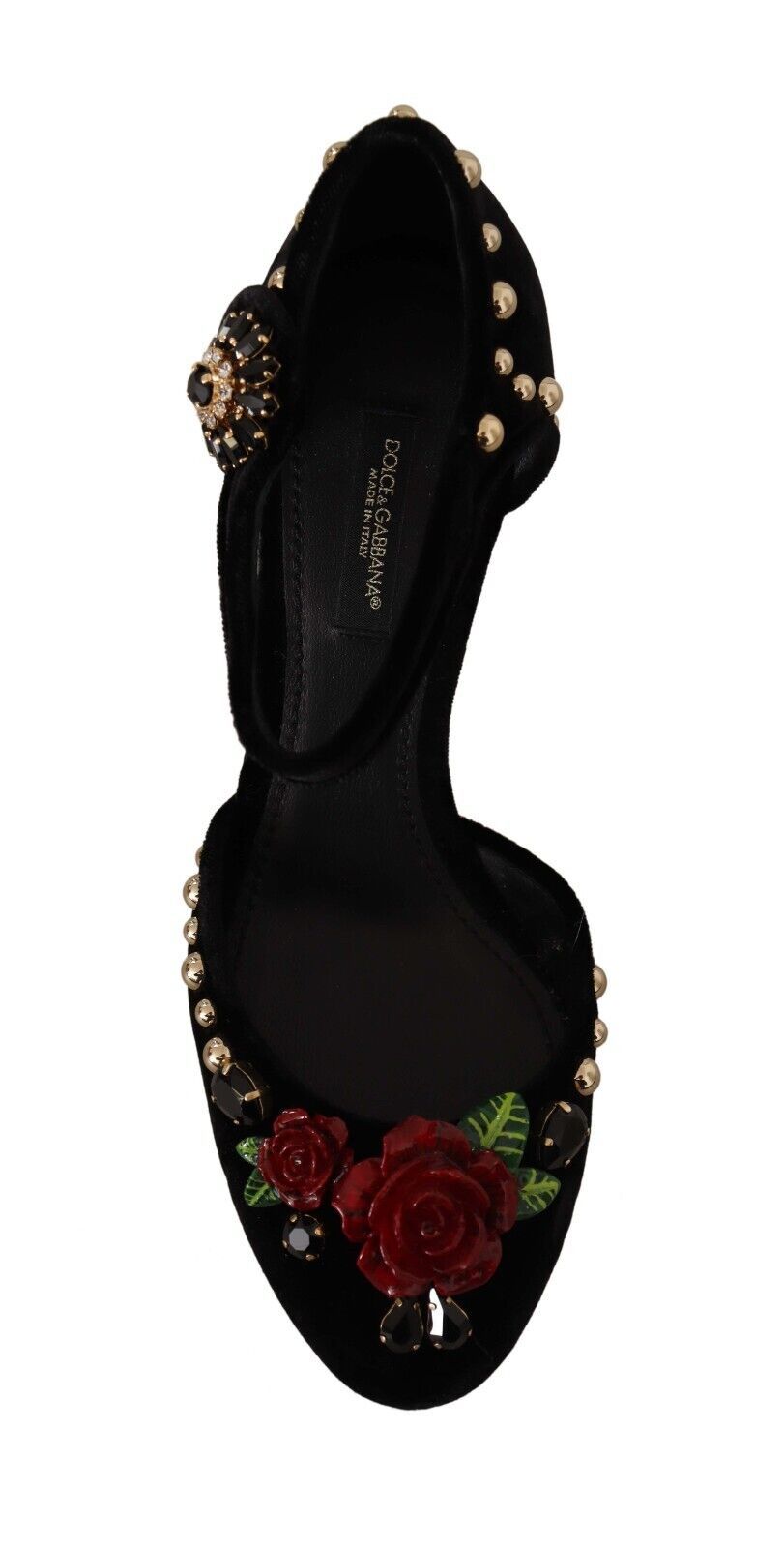 Black Embellished Ankle Strap Heels Sandals Shoes