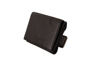 Black Leather Trifold Purse Belt Strap Multi Kit Wallet