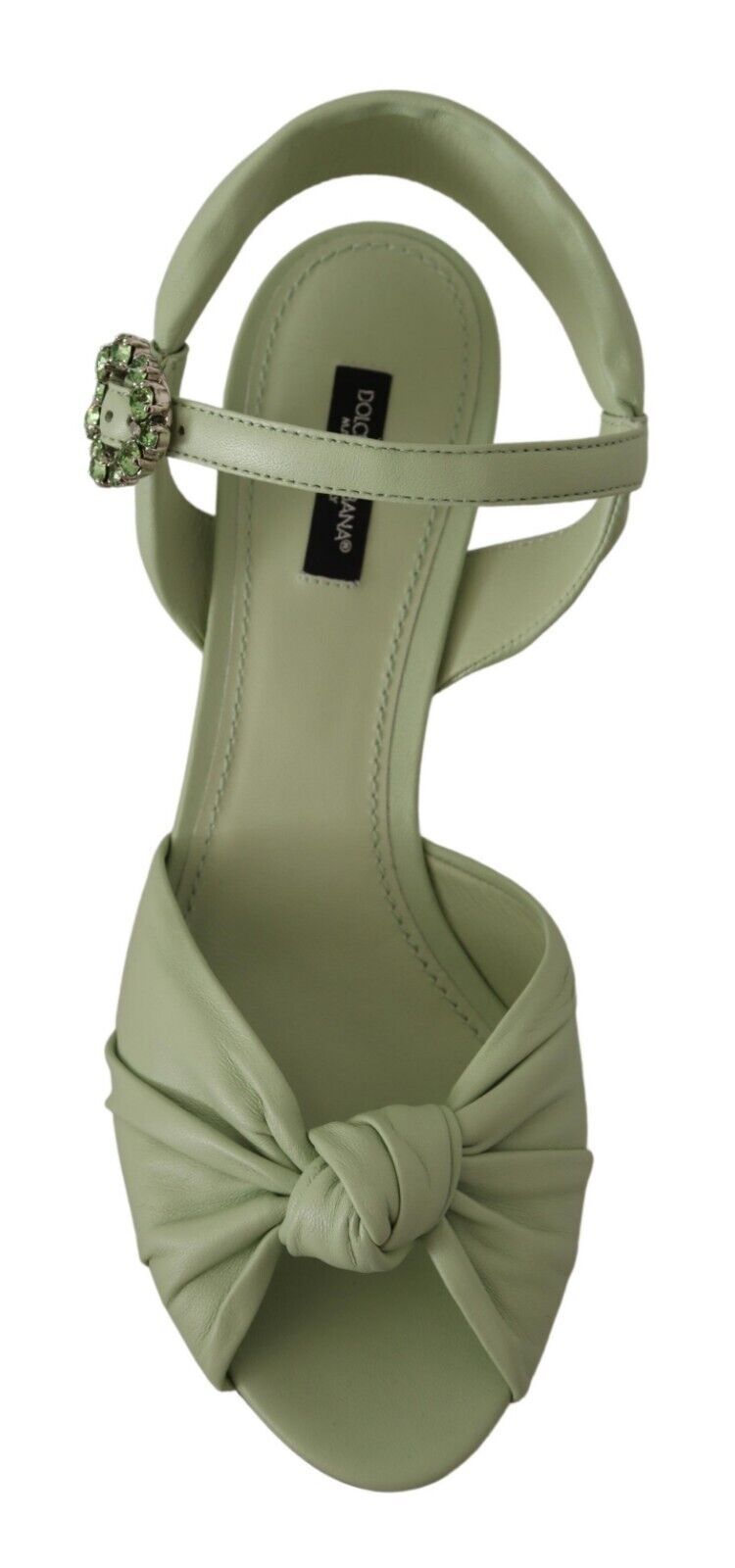 Green Crystal Ankle Strap Sandals Devotion Shoes