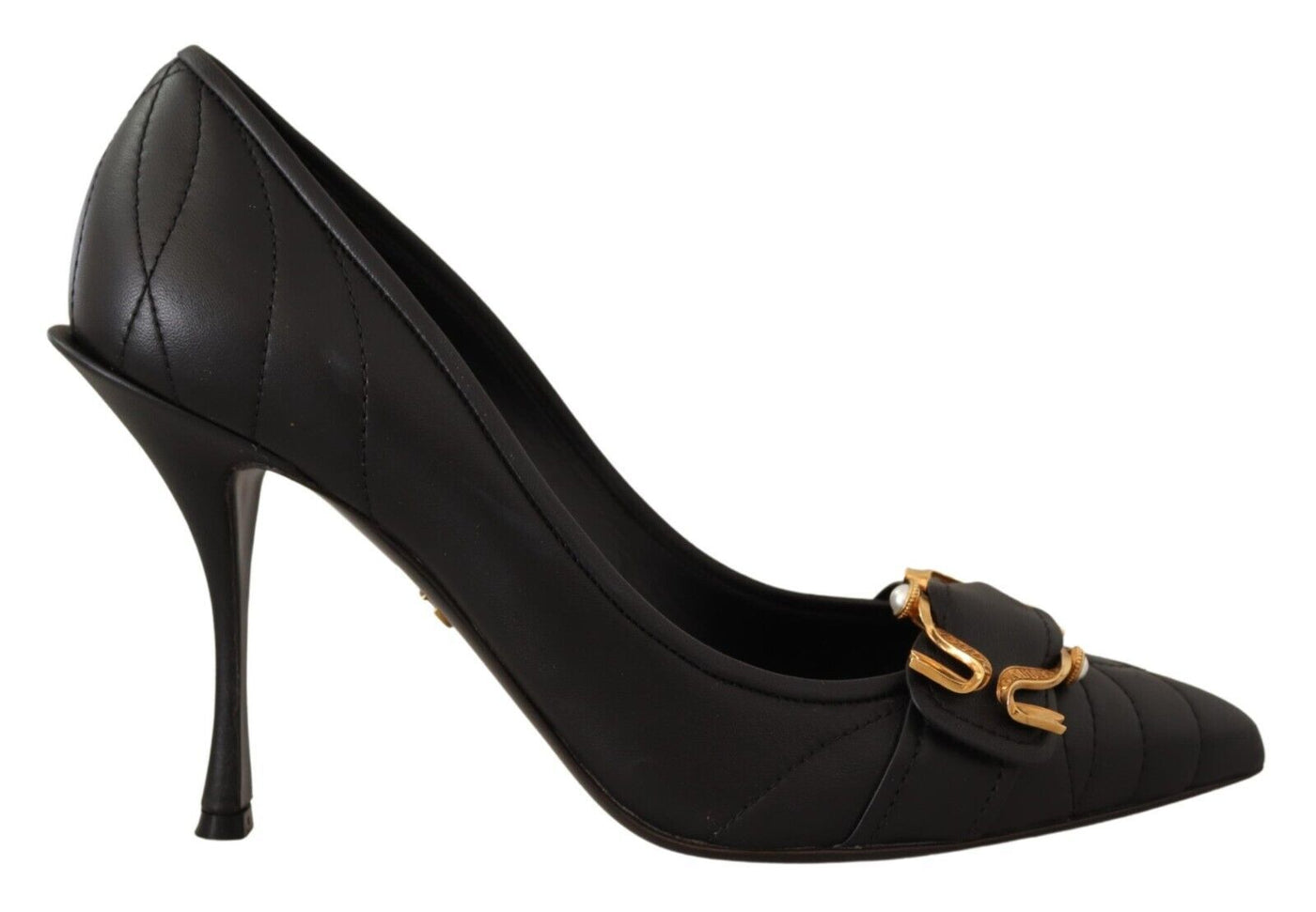 Black Devotion Leather Heel Pumps Shoes