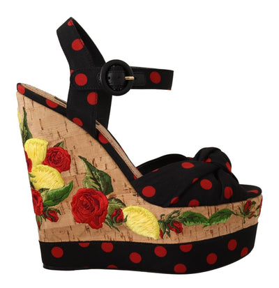 Multicolor Platform Wedges Sandals Charmeuse Shoes