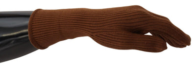 Brown Cashmere Knitted Hands Mitten Mens Gloves