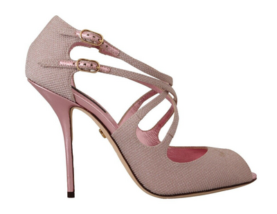 Pink Glittered Strappy Heels Sandals Shoes