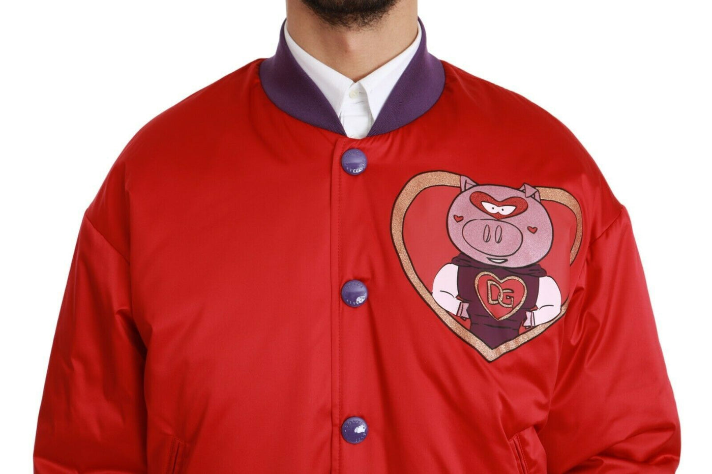 Red YEAR OF THE PIG Bomber Jacket