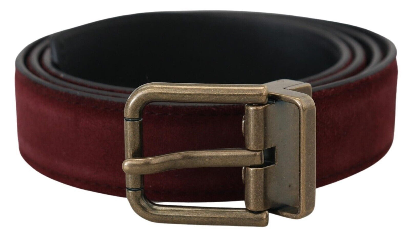 Brown Calf Leather Antique Metal Buckle Men