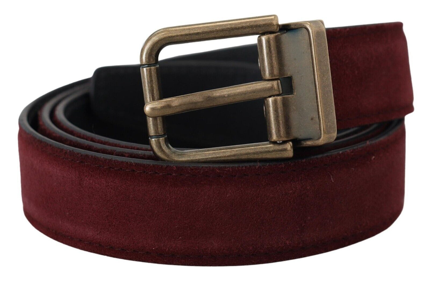 Brown Calf Leather Antique Metal Buckle Men