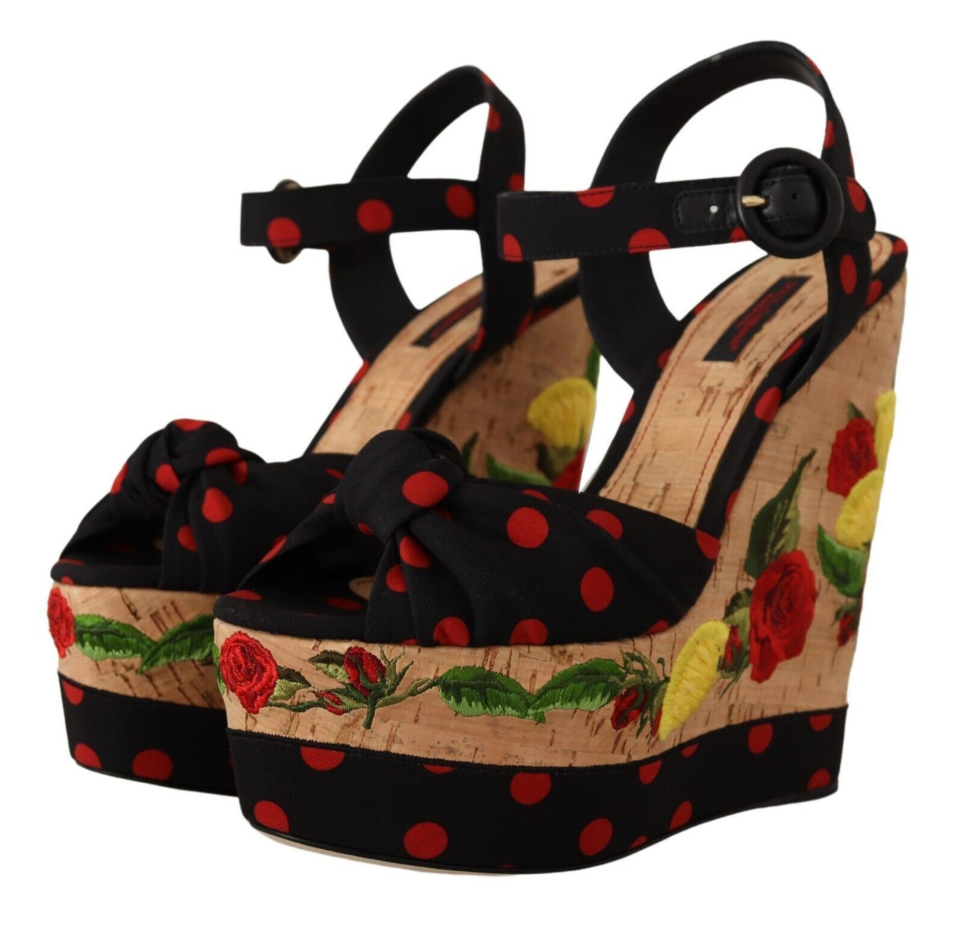 Multicolor Platform Wedges Sandals Charmeuse Shoes