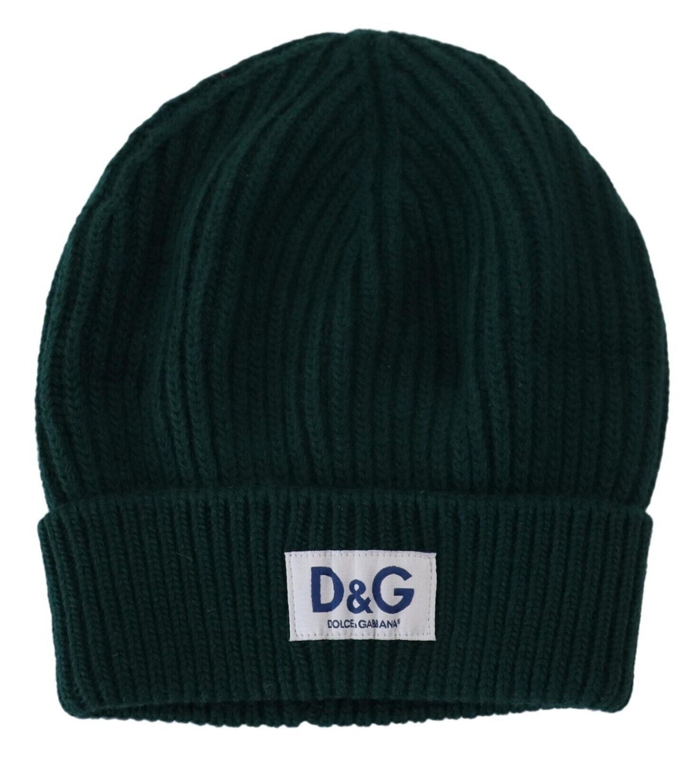 Green Logo Beanie Men Wool Knit One Size Hat