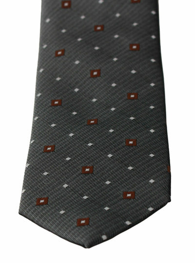 Gray Patterned Classic Mens Slim Necktie