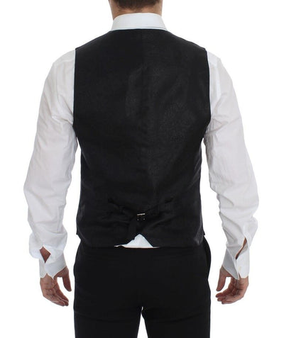 Black Wool Single Breasted Vest Gilet