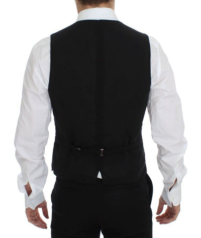 Black Wool Formal Dress Vest Gilet Jacket