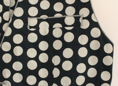 Blue Polka Dot Dress Vest Gilet Weste