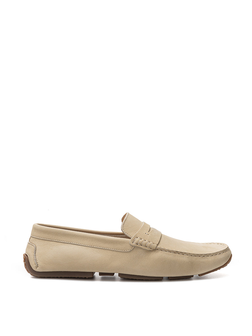 Beige Penny Loafer in Suede