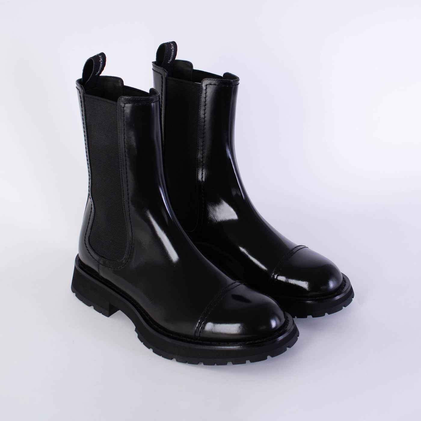 Black Leather Ankle Boots