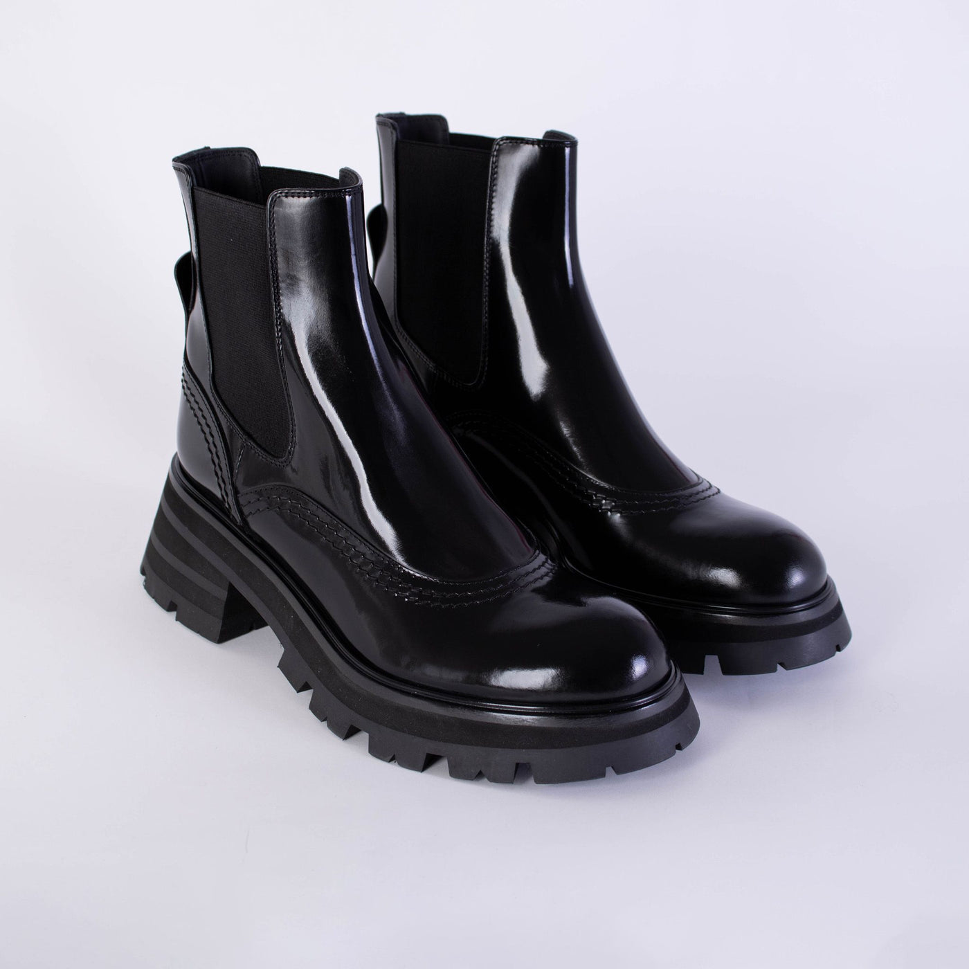 Black Leather Chelsea Boots