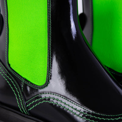 Black Leather Fluo Inserts Chelsea Boots