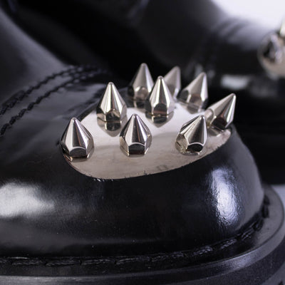 Studded Black Leather Derby Shoes