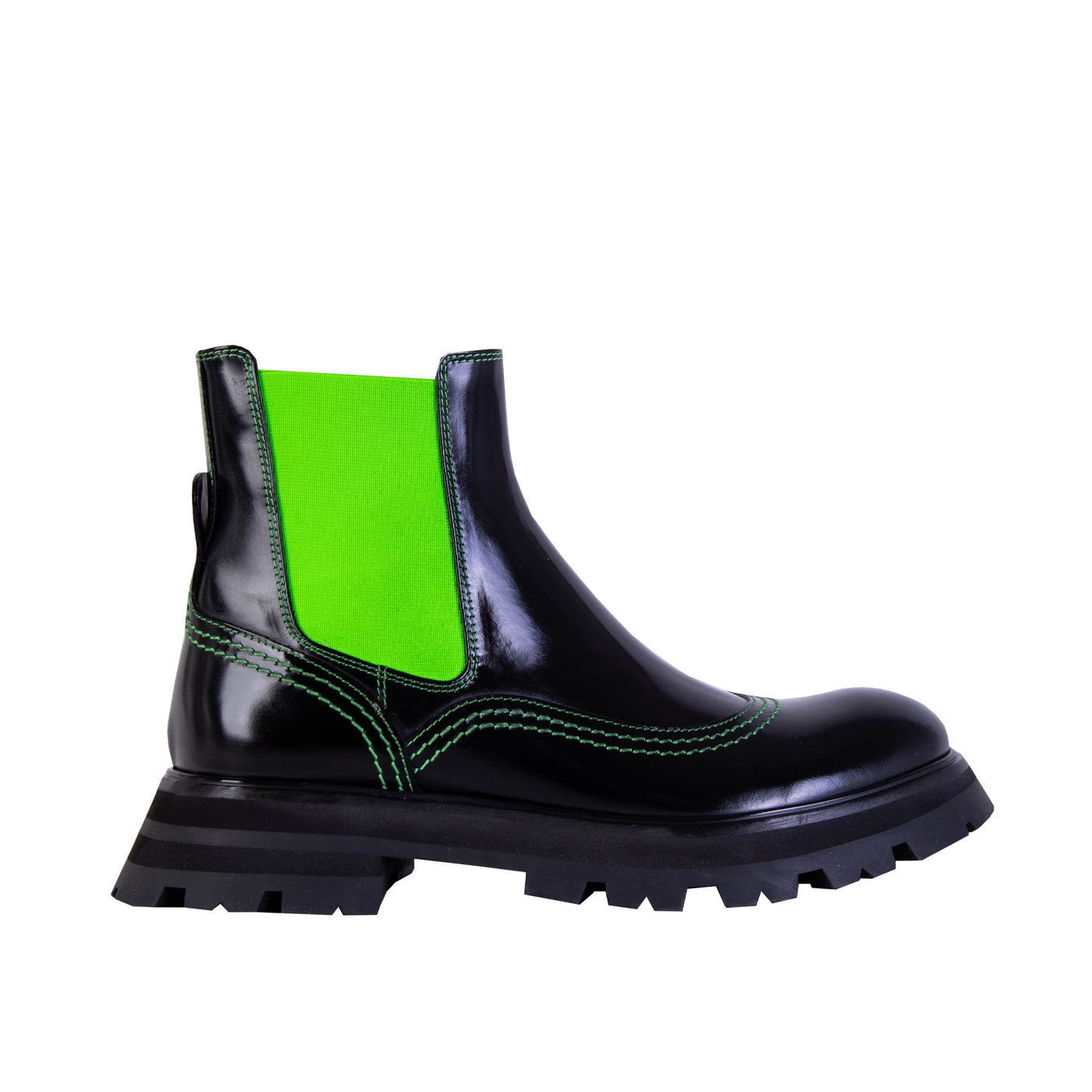 Black Leather Fluo Inserts Chelsea Boots