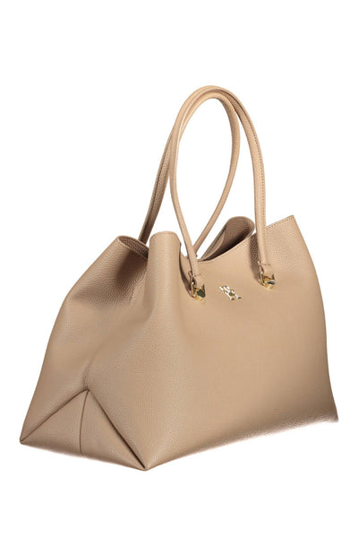 Beige Polyester Handbag