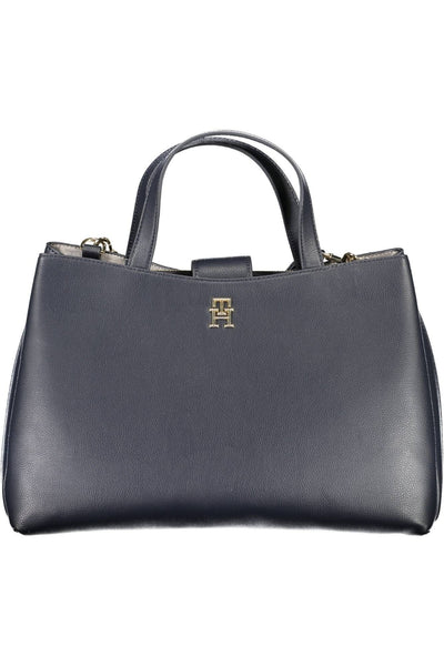 Blue Polyester Handbag