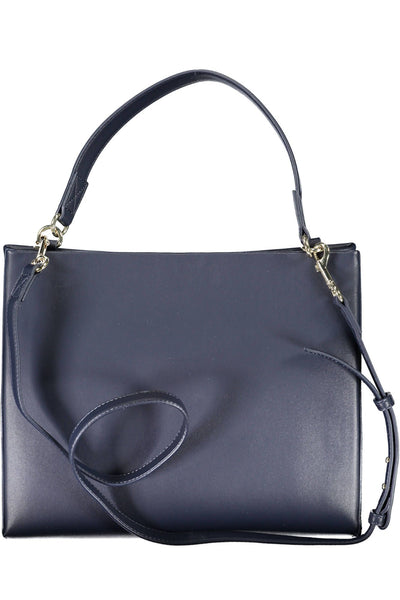 Blue Polyurethane Handbag