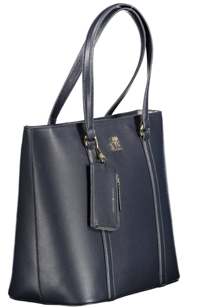 Blue Polyester Handbag