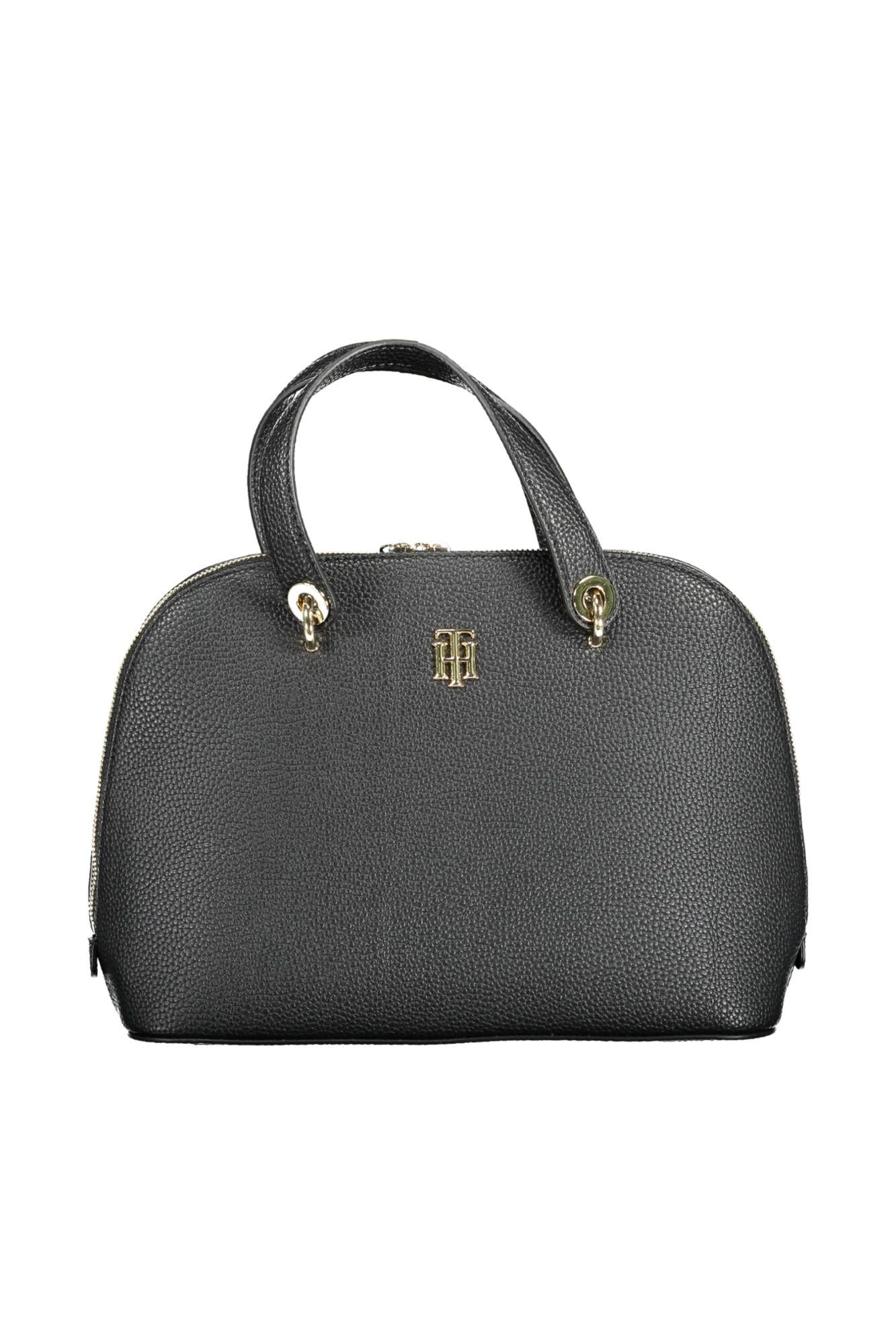 Black Polyurethane Handbag