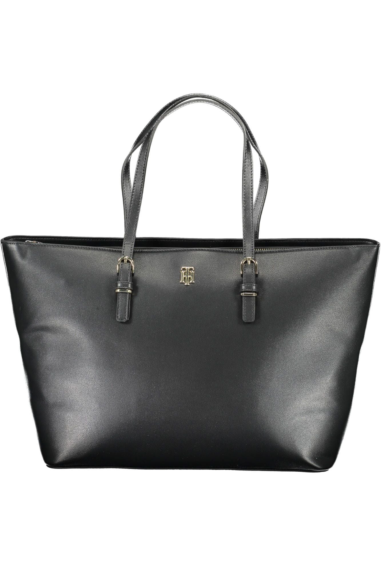 Black Polyurethane Handbag