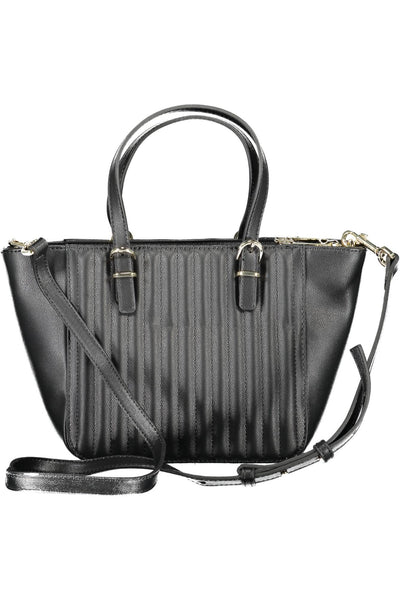 Black Polyurethane Handbag