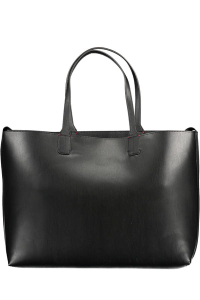 Black Polyurethane Handbag