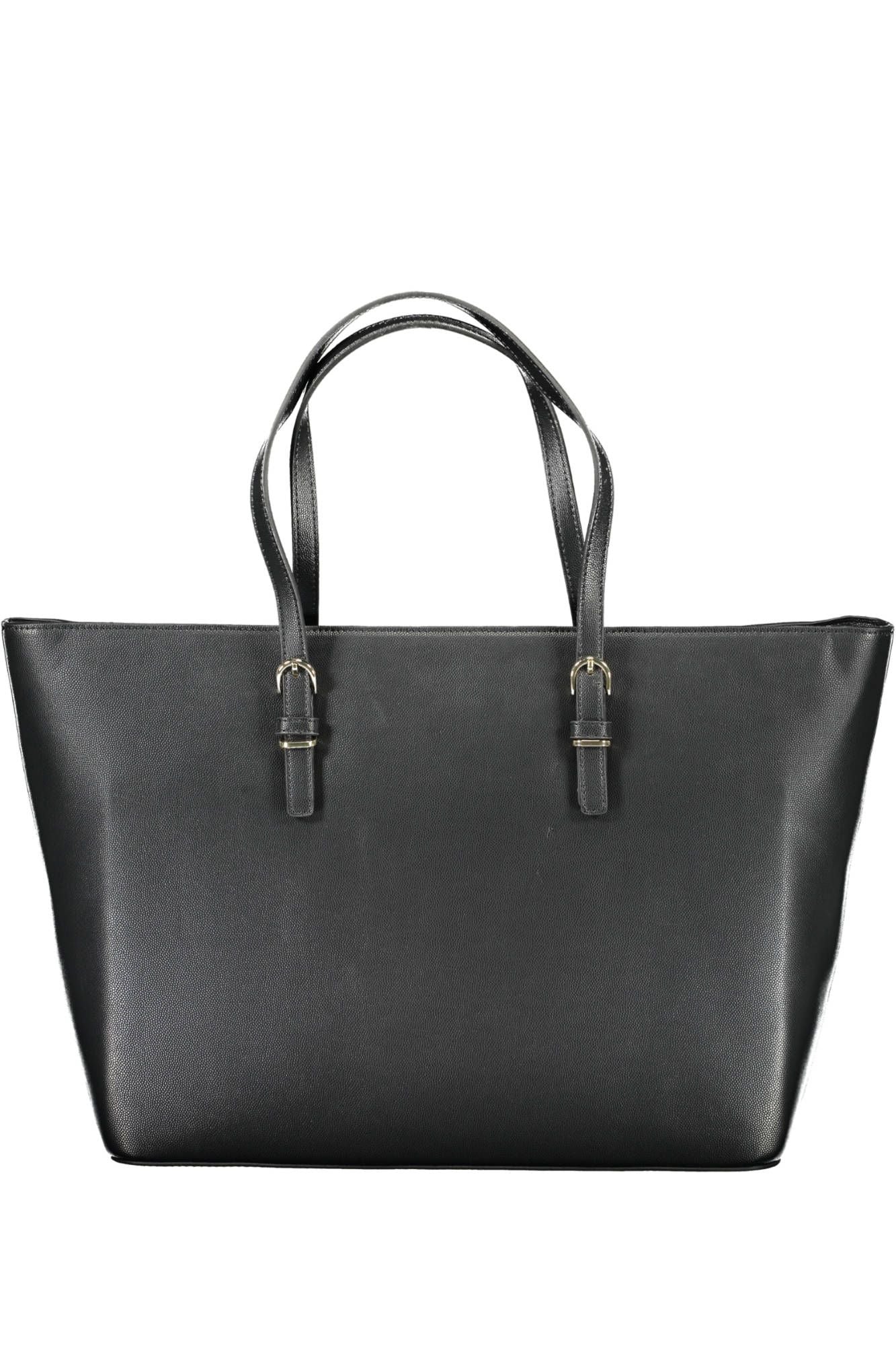 Black Polyurethane Handbag