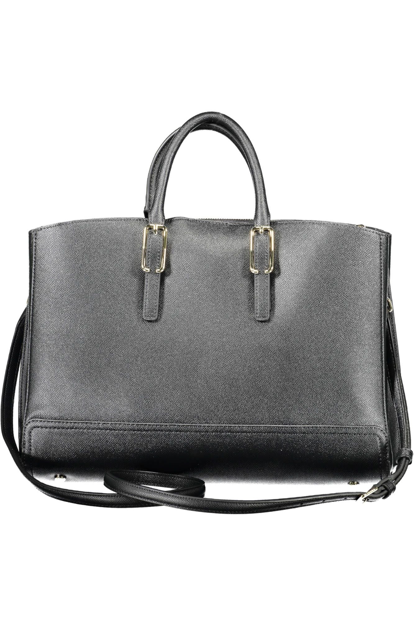 Black Polyurethane Handbag